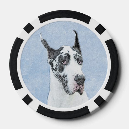 Great Dane (Harlequin) schilderen - Oorspronkelijk Poker Chips (Achterkant)