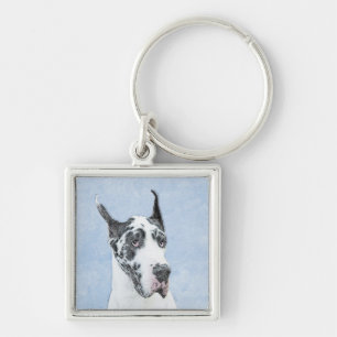 Great Dane (Harlequin) schilderen - Oorspronkelijk Sleutelhanger