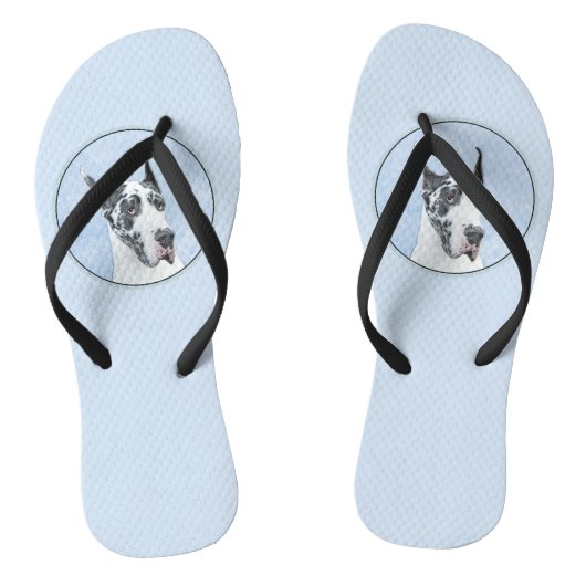 Great Dane (Harlequin) schilderen - Oorspronkelijk Teenslippers (Voetbed)