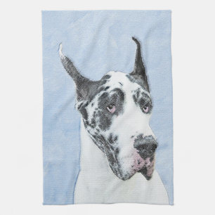 Great Dane (Harlequin) schilderen - Oorspronkelijk Theedoek