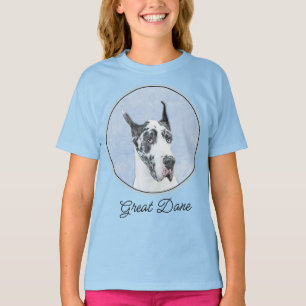 Great Dane (Harlequin) Schilderij - Originele Hond T-shirt