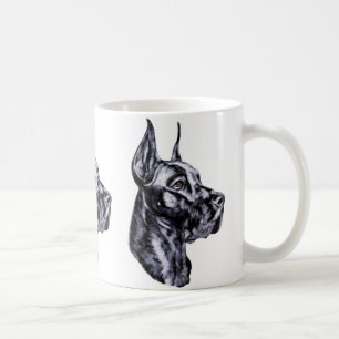 Great Dane Head-studie zwart Koffiemok