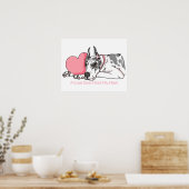 Great Dane Holds Heart Harlequin Poster (Keuken)