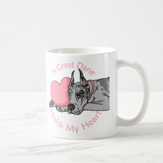 Great Dane Holds Heart Merle Koffiemok (Rechts)