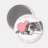 Great Dane Holds Heart MerleB UC Magneet (Voorkant / Achterkant)