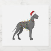 Great Dane Holiday-kerstverlichting Sparkling Wijnetiket (Enkel label)