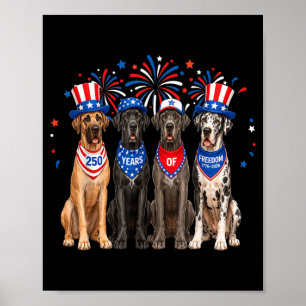 Great Dane Hond 250 Jaar Amerikaans 1776 2026 4e Poster