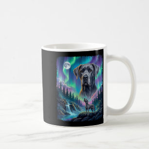 Great dane hond die naar het noorderlicht aurora m koffiemok