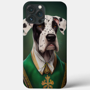 Great Dane-hond in St. Patrick's Day-jurk iPhone 13 Pro Max Hoesje