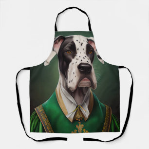 Great Dane-hond in St. Patrick's Day-jurk Schort