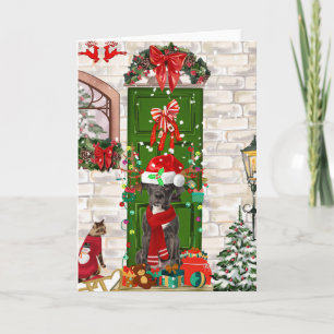Great Dane Hond Kerst Kaart