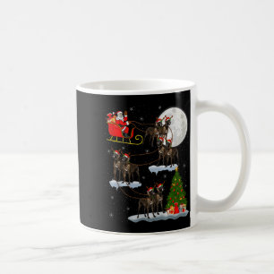 Great Dane-hond Kerstman slee van vliegende grappi Koffiemok