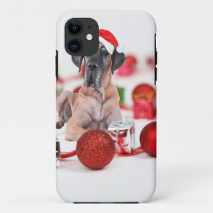 Great Dane-hond met kerstornamenten cadeaus iPhone 11 Hoesje