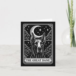 Great Dane-hond Moeder Tarotkaart Vintage Halvemaa Kaart