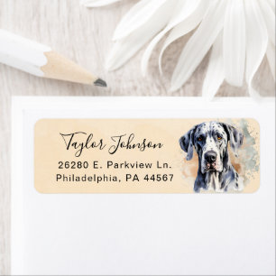Great Dane-hond retouradreslabel Etiket