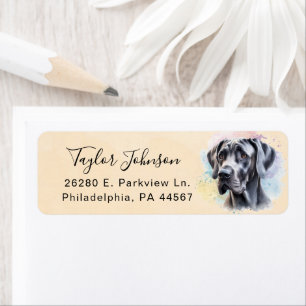 Great Dane-hond retouradreslabel Etiket