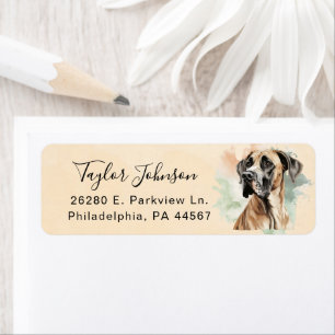 Great Dane-hond retouradreslabel Etiket