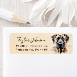 Great Dane-hond retouradreslabel Etiket