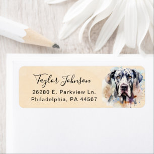 Great Dane-hond retouradreslabel Etiket