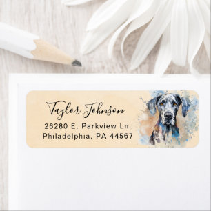 Great Dane-hond retouradreslabel Etiket