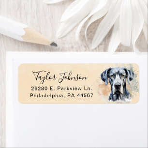 Great Dane-hond retouradreslabel Etiket