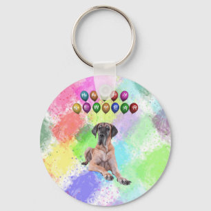 Great Dane-hond wenst een gelukkig nieuwjaar Sleutelhanger