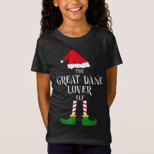 Great Dane Hondenliefhebber Elf-kerstpajama-overee T-shirt