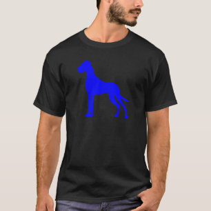 Great Dane Illustratie blauw T-shirt