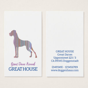 Great Dane-illustratie Pastelkleurige Visitekaartj Visitekaartje