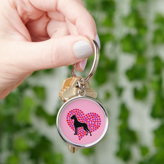 Great Dane in a Heart Sleutelhanger (Hand)
