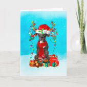 Great Dane in de sneeuw met kerstcadeaus Kaart (Voorkant)