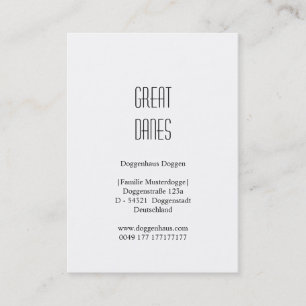 Great Dane kaarten Visitekaartje