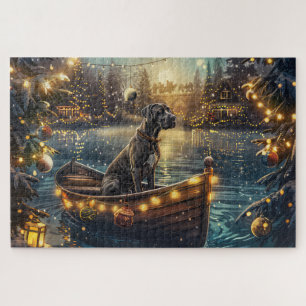 Great Dane Kerst Feestelijke Reis Legpuzzel