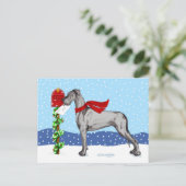 Great Dane kerst Mail Black UC Feestdagenkaart (Staand voorkant)