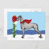 Great Dane kerst Mail Black UC Feestdagenkaart (Voorkant / Achterkant)