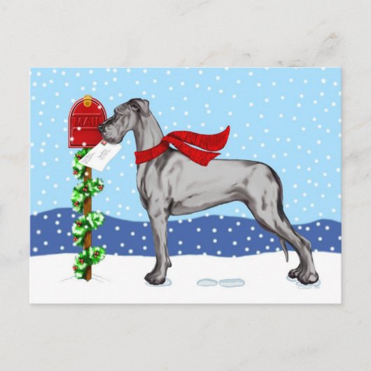 Great Dane kerst Mail Black UC Feestdagenkaart (Voorkant)