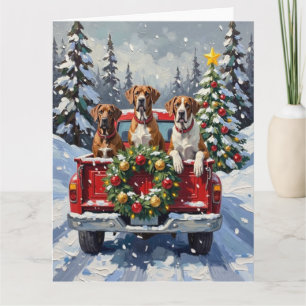 Great Dane Kerst Rode Truck Winter Kaart