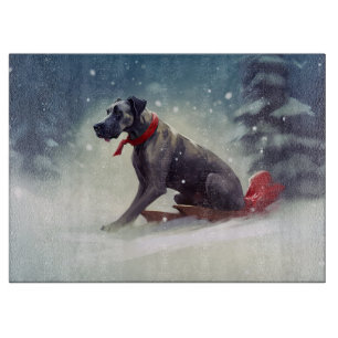 Great Dane Kerst sneeuw winter Snijplank