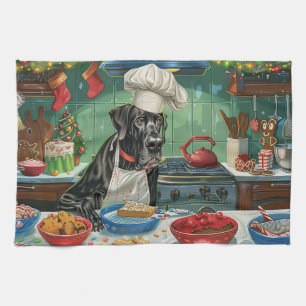 Great Dane Kerstbakken: Festive Kerstmis Theedoek
