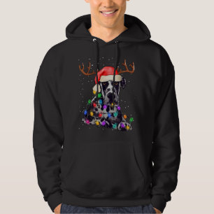 Great Dane kerstboom Light Pajama Hondenliefhebber Hoodie