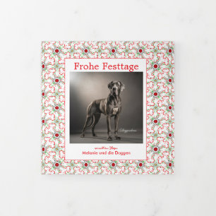 Great Dane Kerstkaart drievoudig Drieluik Wenskaart