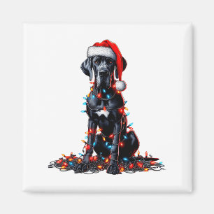Great Dane Kerstlichten Hond Liefhebber Kerst Pyja Magneet