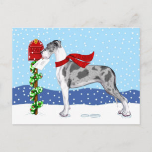Great Dane KerstMail Merle UC Feestdagenkaart
