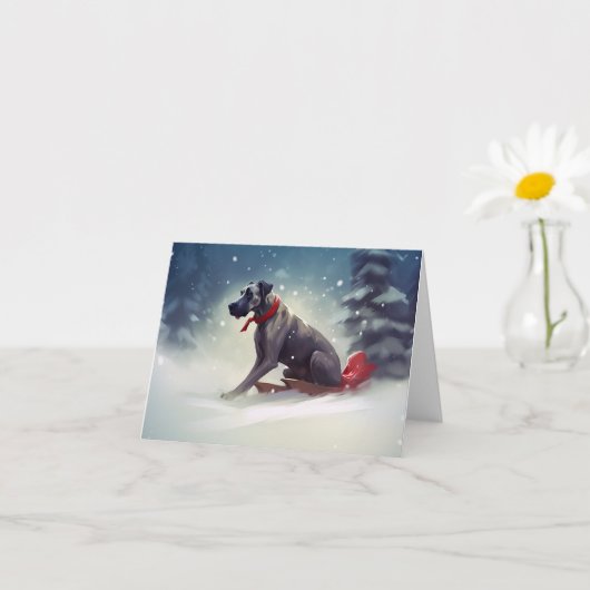 Great Dane Kerstmis Kaart (Kleine Plant)