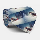 Great Dane Kerstmis sneeuw winter Stropdas (Opgerold)