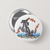 Great Dane Kinda Crabby Merle UC Ronde Button 5,7 Cm (Voorkant /achterkant)