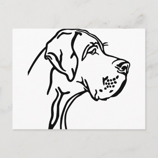 Great Dane kop tekening Briefkaart (Voorkant)