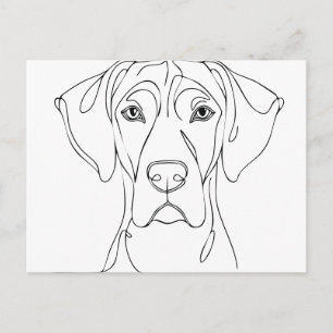 Great Dane kop tekening II Briefkaart