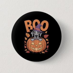 Great Dane Kostuum Op Pompoen Halloween Great Dane Ronde Button 5,7 Cm