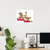 Great Dane Laid Back Brindle Poster (Thuiskantoor)